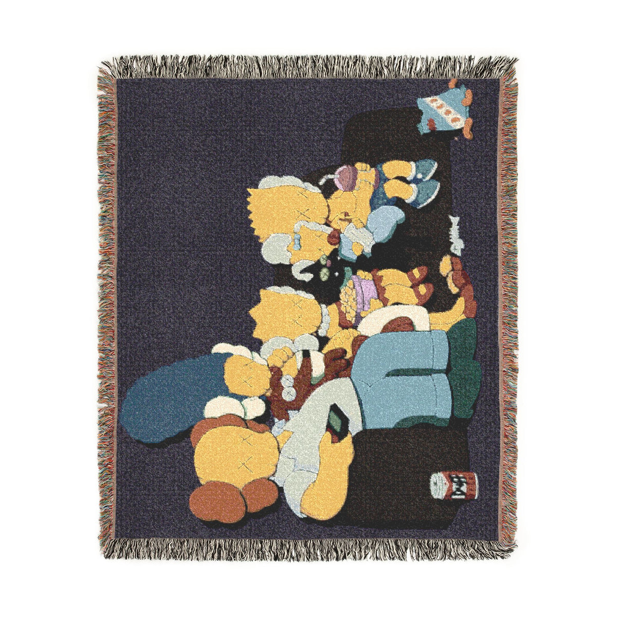 Simpsons Family Movie Night Woven Blanket | TV Cartoon Throw