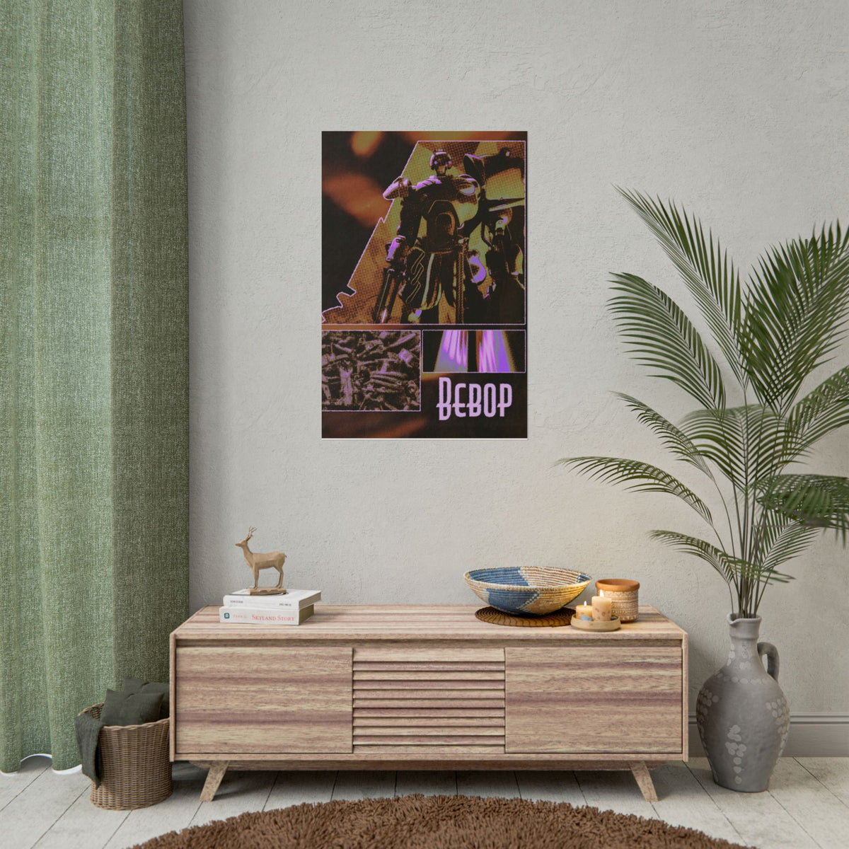 Bebop Deadlock Robot Poster Rolled Posters | Cyberpunk Mech Art, Neon Collage