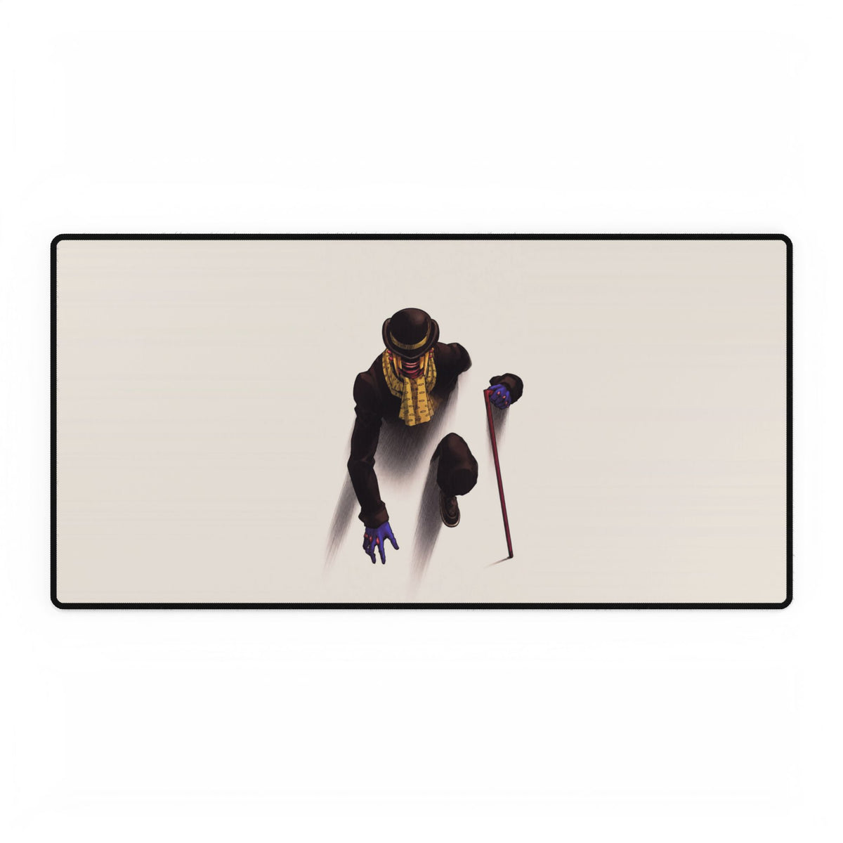 Bizzare Gentleman Illustration Desk Mat | Vintage Dandy, Cane & Hat Mouse Pad