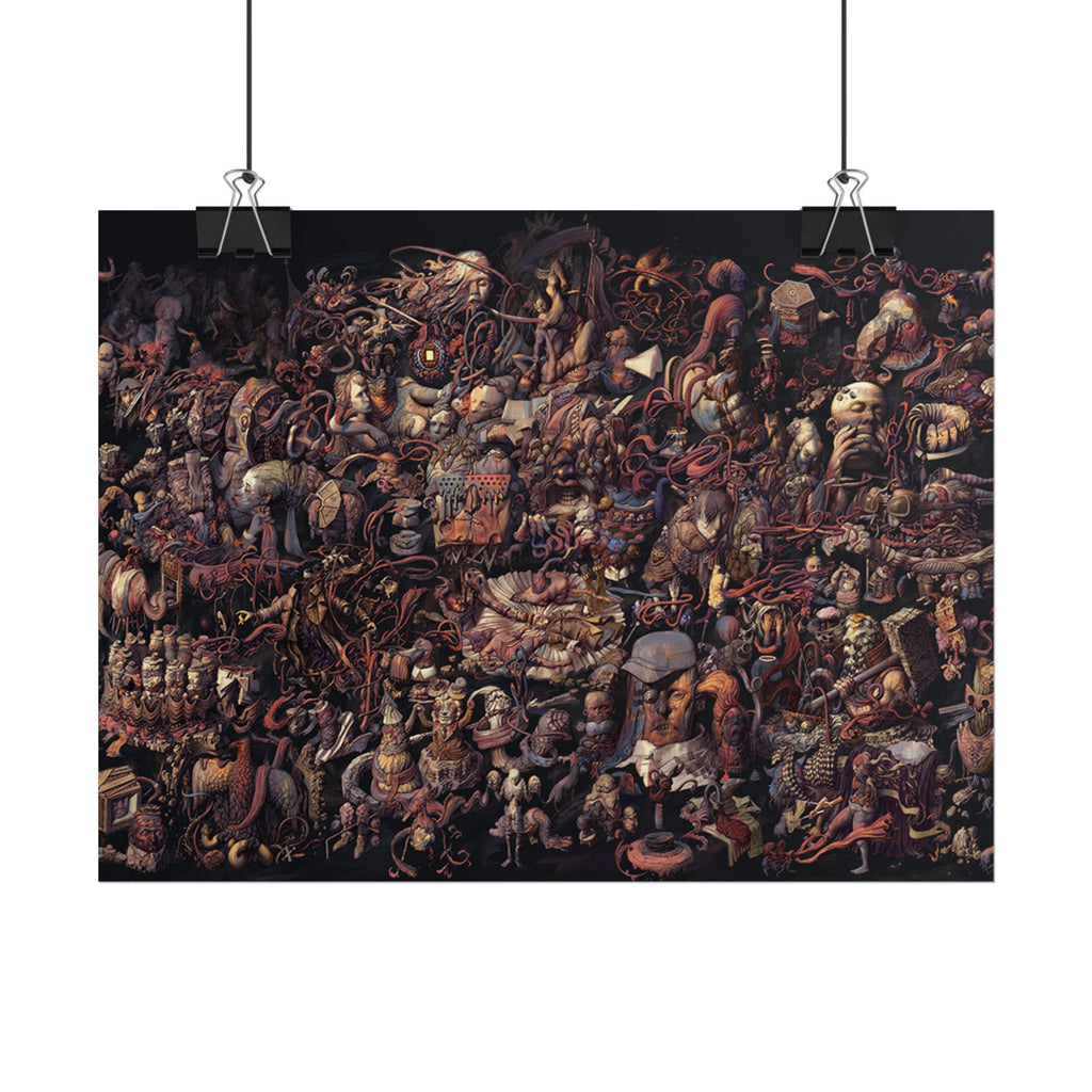 Thought Cabinet Poster, Disco Elysium Inspired Wall Art, Dark Surreal Collage Print, Detective RPG Decor, Rolled Fine Art Poster