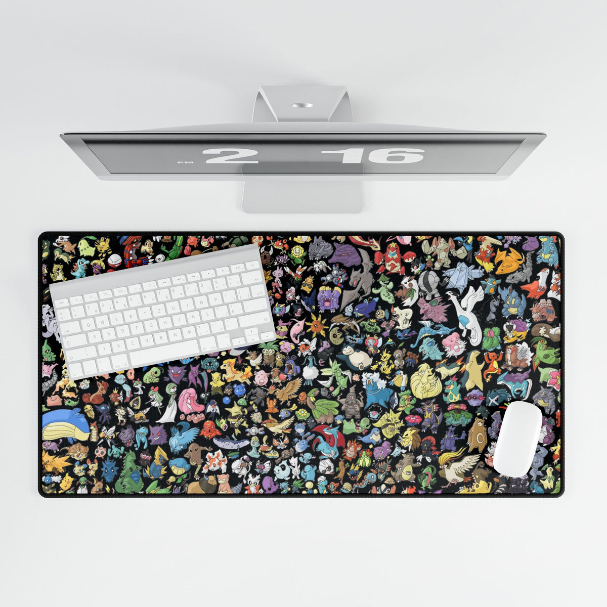Pixel Monster Pattern Desk Mat | Large Gaming Mousepad