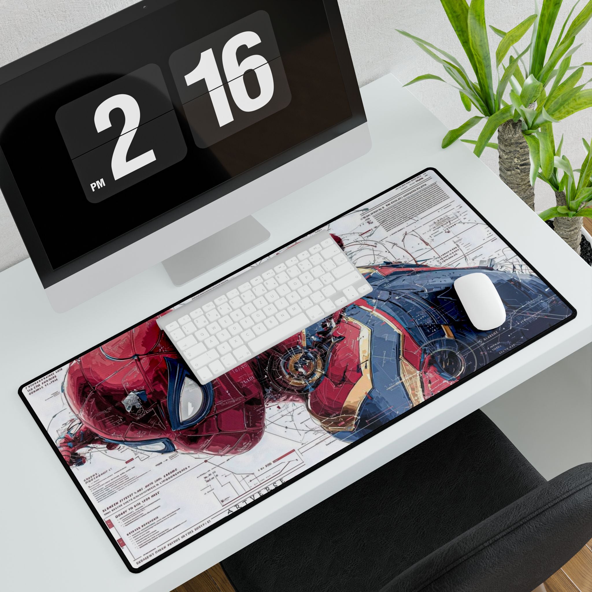 Spider-Man Tech Blueprint Desk Mat | Large Gaming & Office Mouse Pad