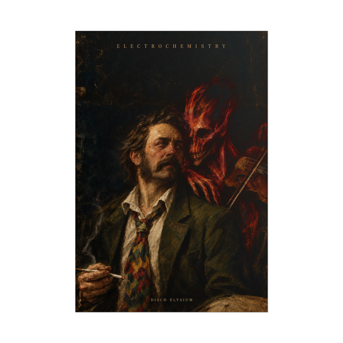Elechtrochemistry Temptation -Disco Elysium Violinist Illustration Poster | Rolled Poster