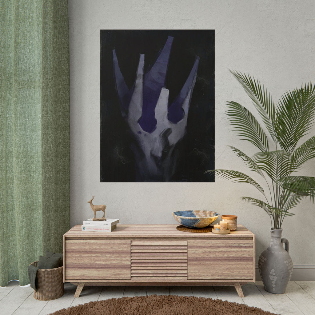 Disco Elysium Volition Poster, Moody Gaming Wall Art, Dark Indigo Giclée Print, Rolled Poster