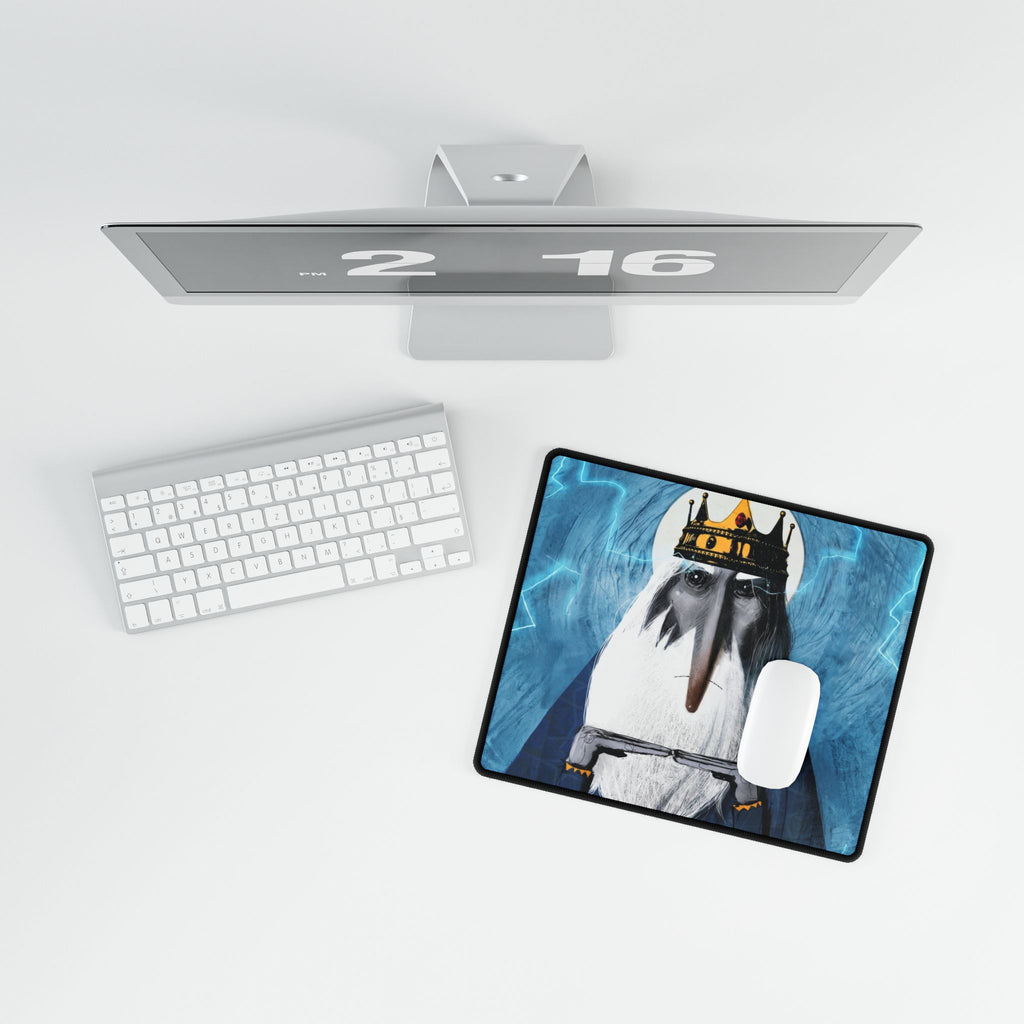 Penguin King illustration Desk Mat | Gaming Mousepad, Lightning Background