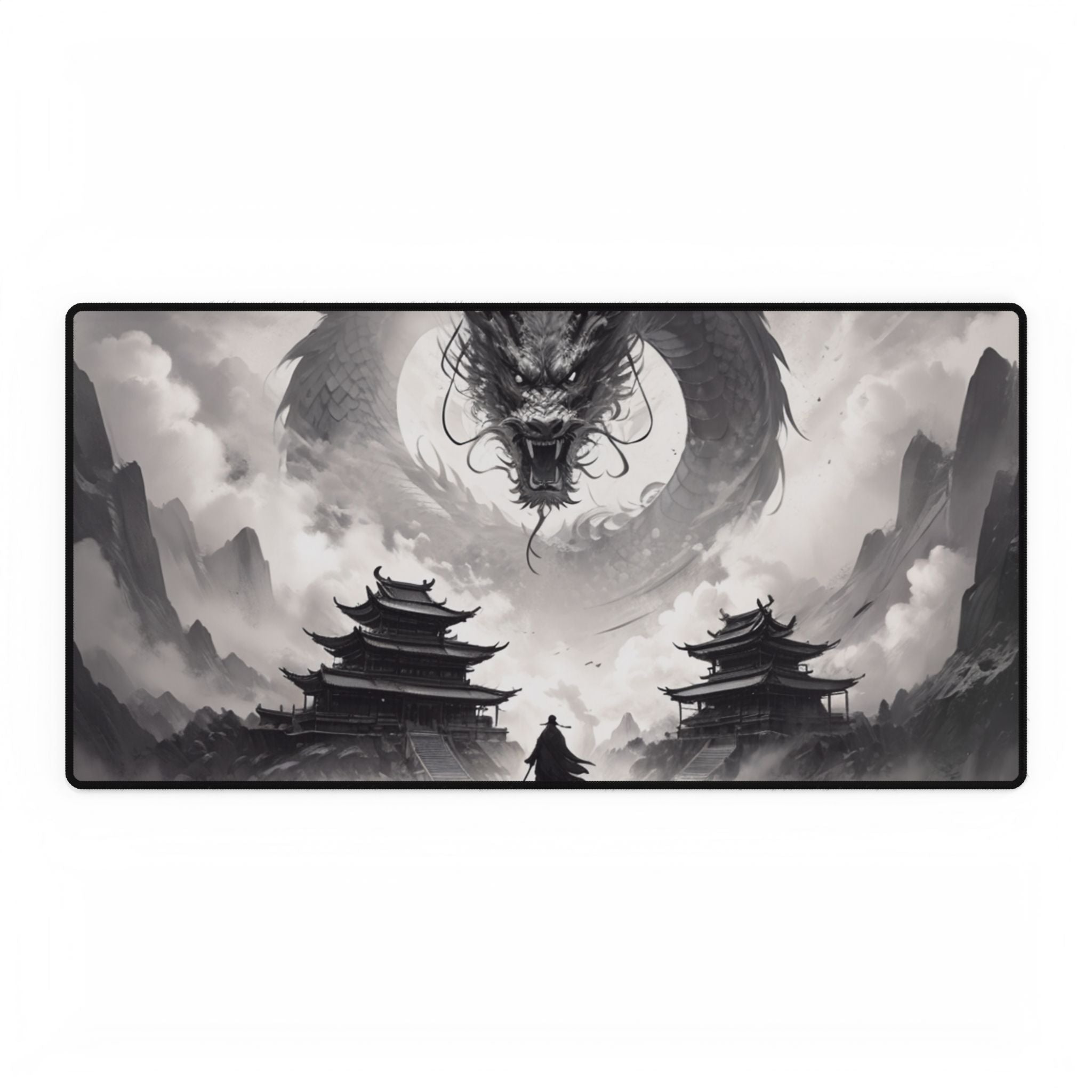 Chinese Dragon Desk Mat | XL Non-Slip Gaming & Office Mouse Pad, Landscape Art