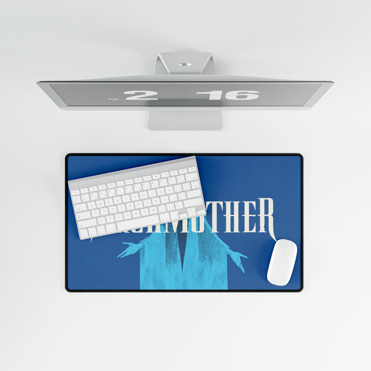 Deadlock Archmother Desk Mat, Blue Gothic Fantasy Mouse Pad, Non-Slip Gaming Desk Pad, Stitched Edges, 3 Sizes