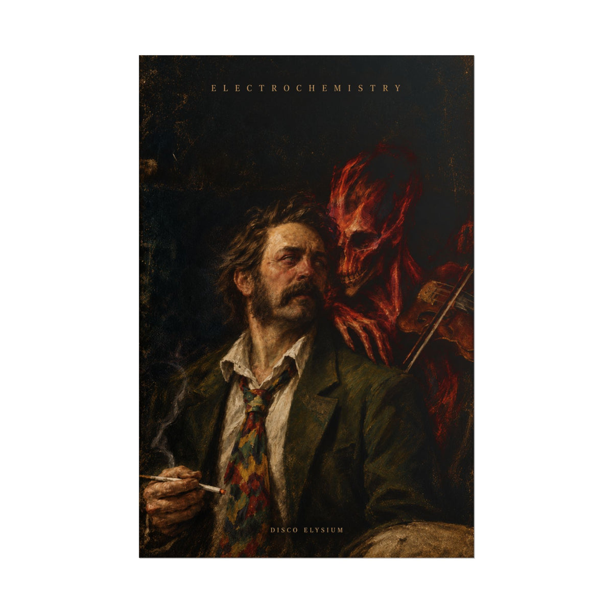 Elechtrochemistry Temptation -Disco Elysium Violinist Illustration Poster | Rolled Poster