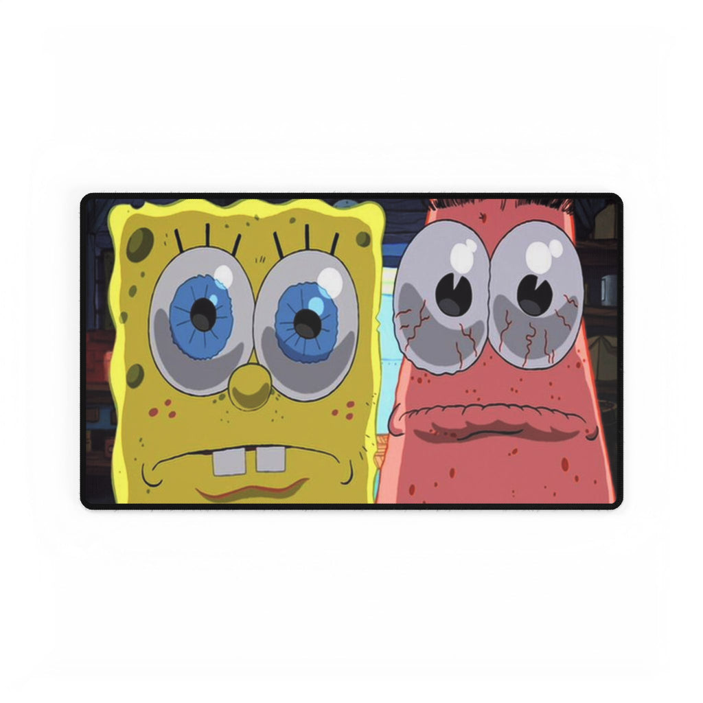 Wide Cartoon Eyes Sponge & Starfish Desk Mat | Large Gaming Mousepad
