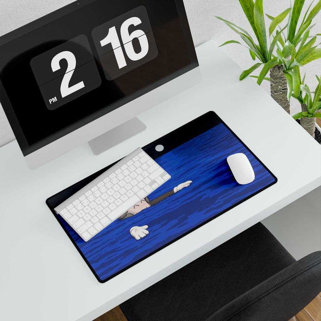 Floating Cartoon Character Desk Mat | Blue Ocean Scene