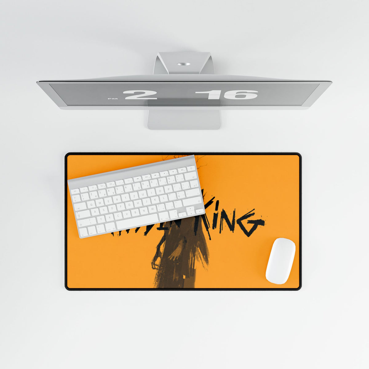 Deadlock Hidden King silhouette Desk Mat | orange gaming mouse pad