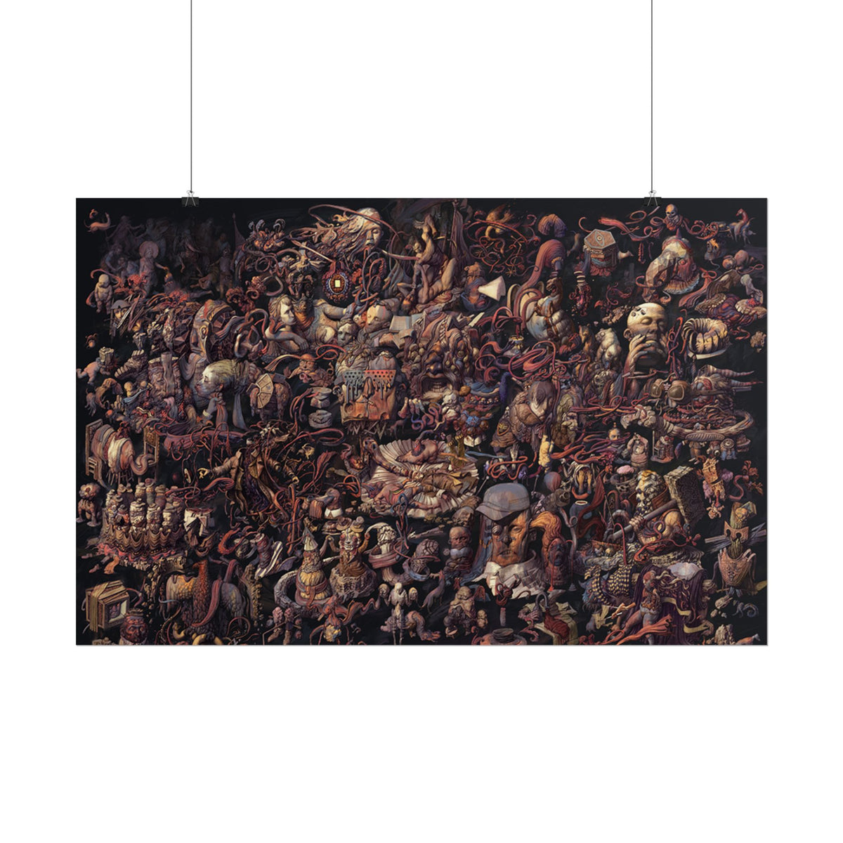 Thought Cabinet Poster, Disco Elysium Inspired Wall Art, Dark Surreal Collage Print, Detective RPG Decor, Rolled Fine Art Poster