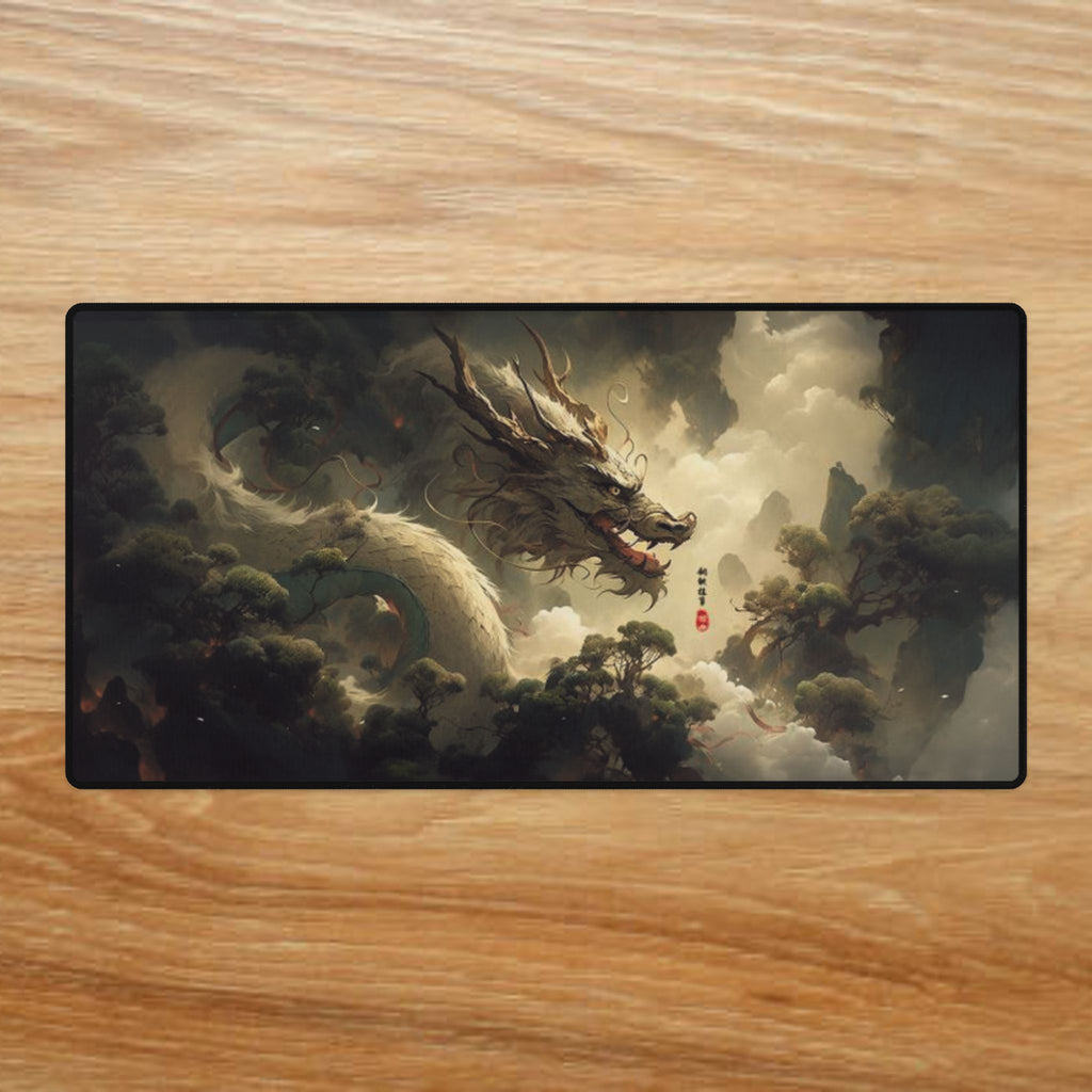 Serpent of the Clouds Chinese Dragon Desk Mat | XL Non-Slip Gaming Mouse Pad