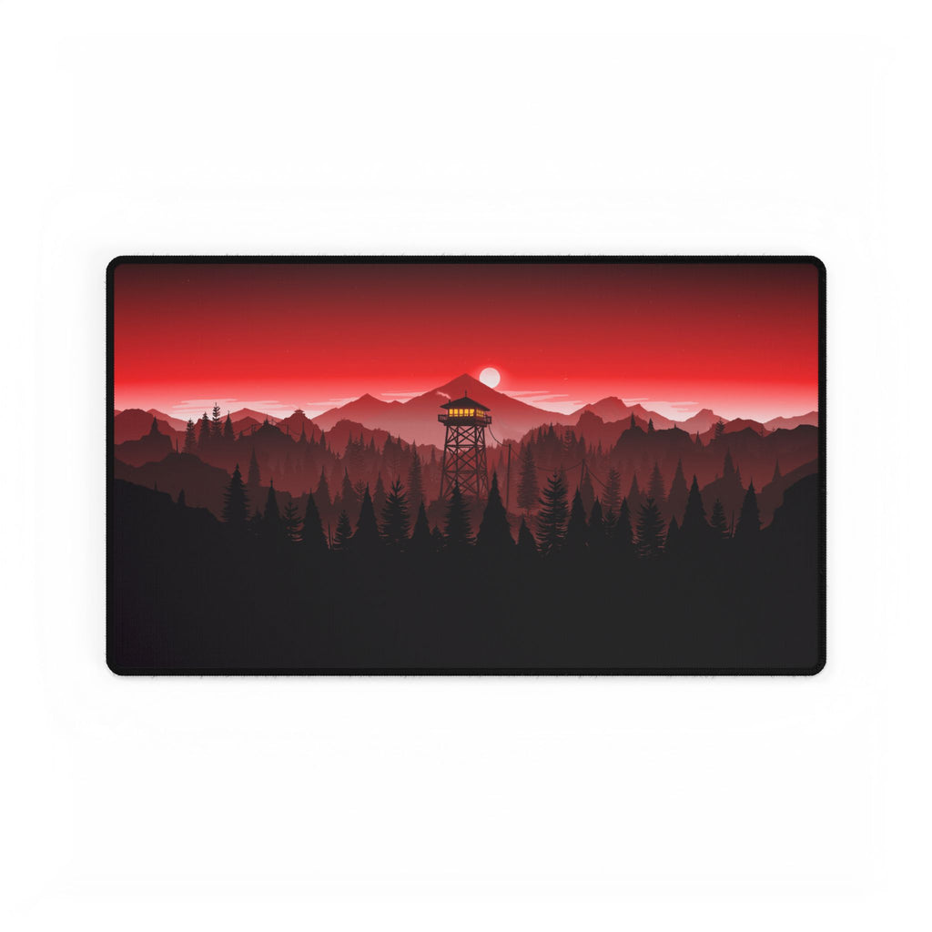Firewatch Watchtower Landscape Game Desk Mats, Gaming Mouse Pad, Anti-Fray Large Work Mat, Computer Pad, Office Desk Accessories