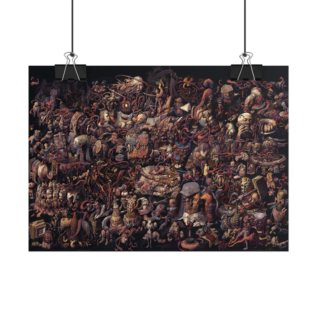 Thought Cabinet Poster, Disco Elysium Inspired Wall Art, Dark Surreal Collage Print, Detective RPG Decor, Rolled Fine Art Poster