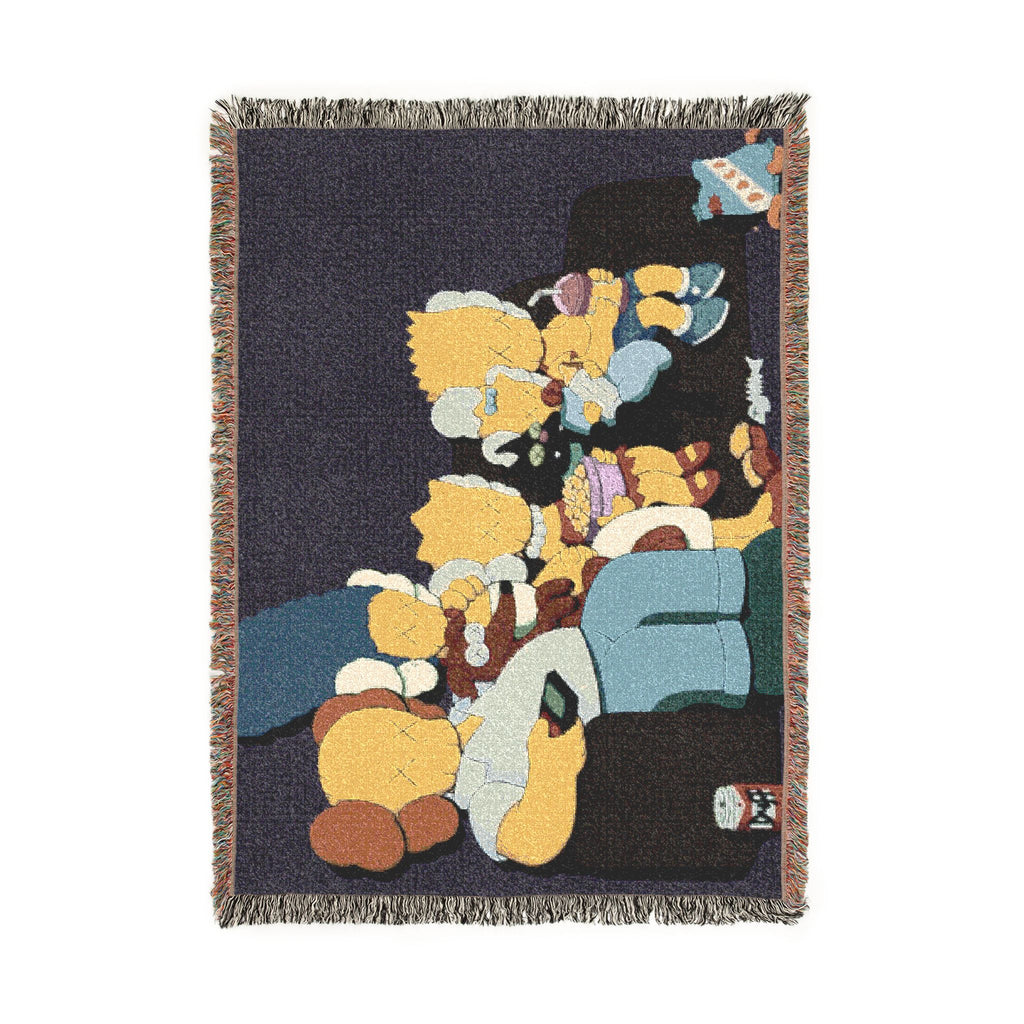 Simpsons Family Movie Night Woven Blanket | TV Cartoon Throw