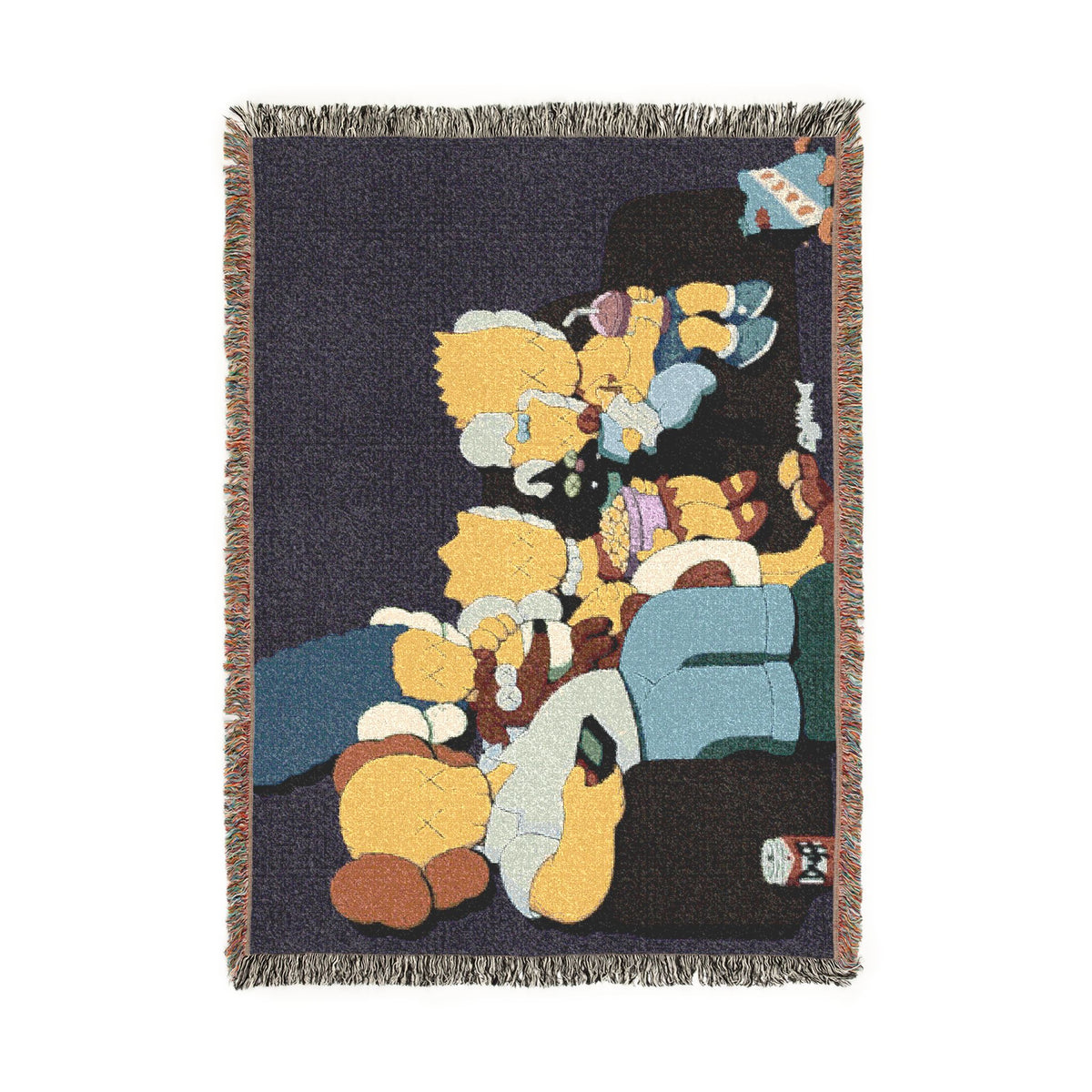 Simpsons Family Movie Night Woven Blanket | TV Cartoon Throw