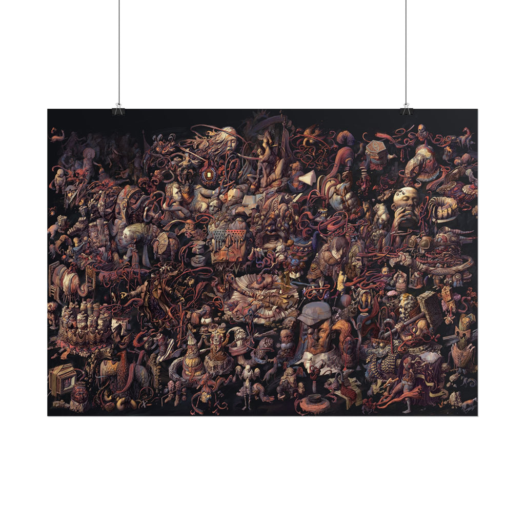 Thought Cabinet Poster, Disco Elysium Inspired Wall Art, Dark Surreal Collage Print, Detective RPG Decor, Rolled Fine Art Poster