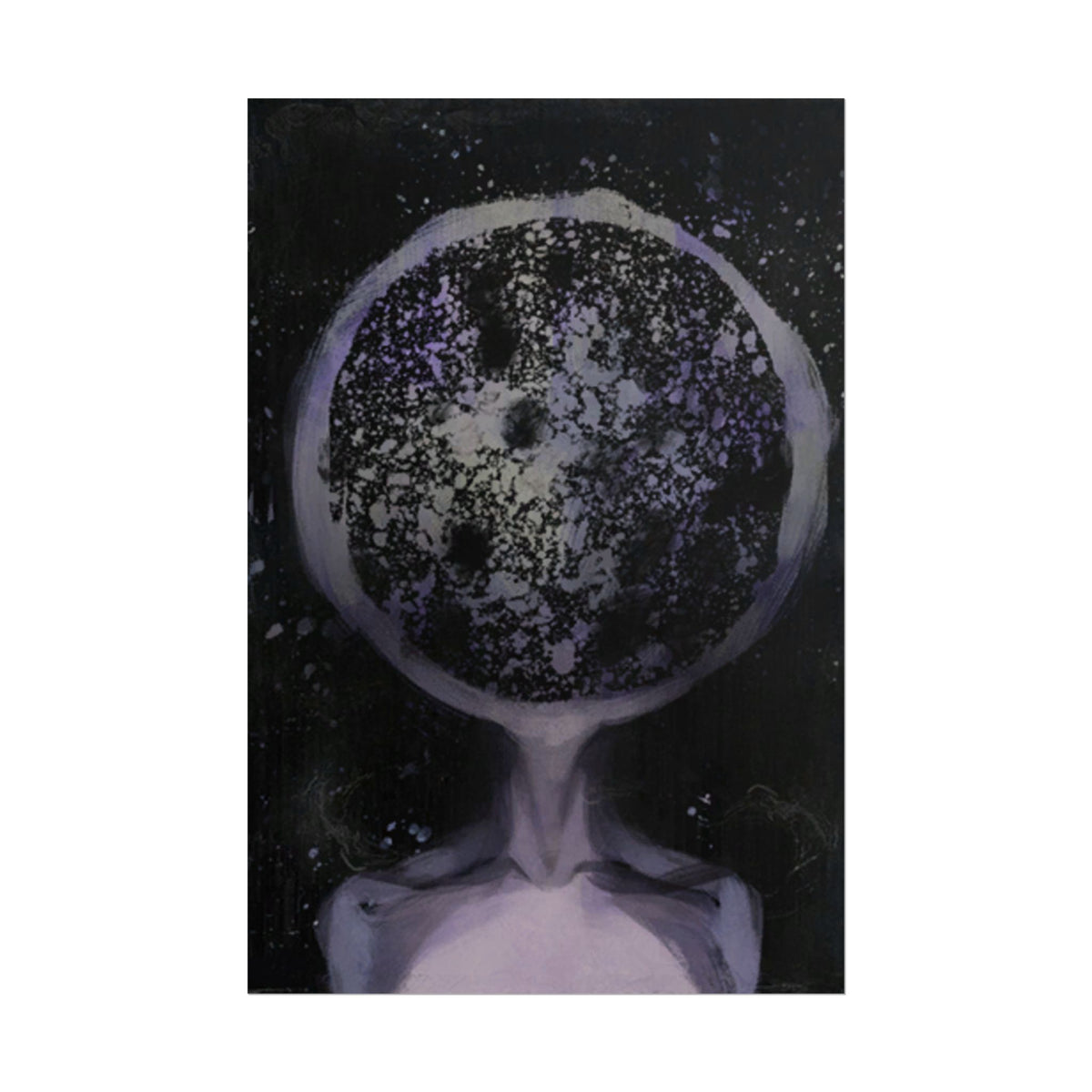Disco Elysium Inland Empire Surreal Moon Head Rolled Poster | Cosmic Skeleton Wall Decor