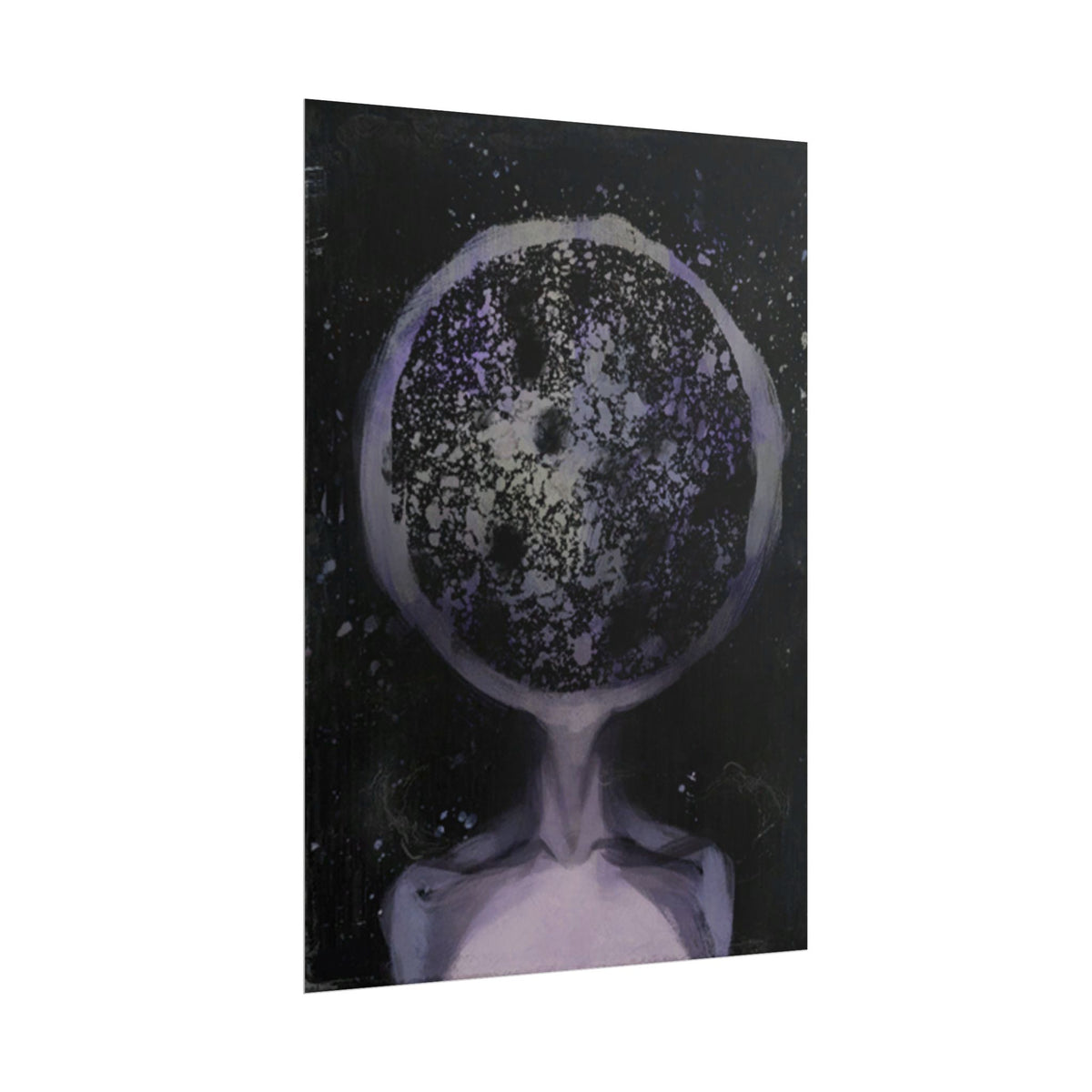 Disco Elysium Inland Empire Surreal Moon Head Rolled Poster | Cosmic Skeleton Wall Decor