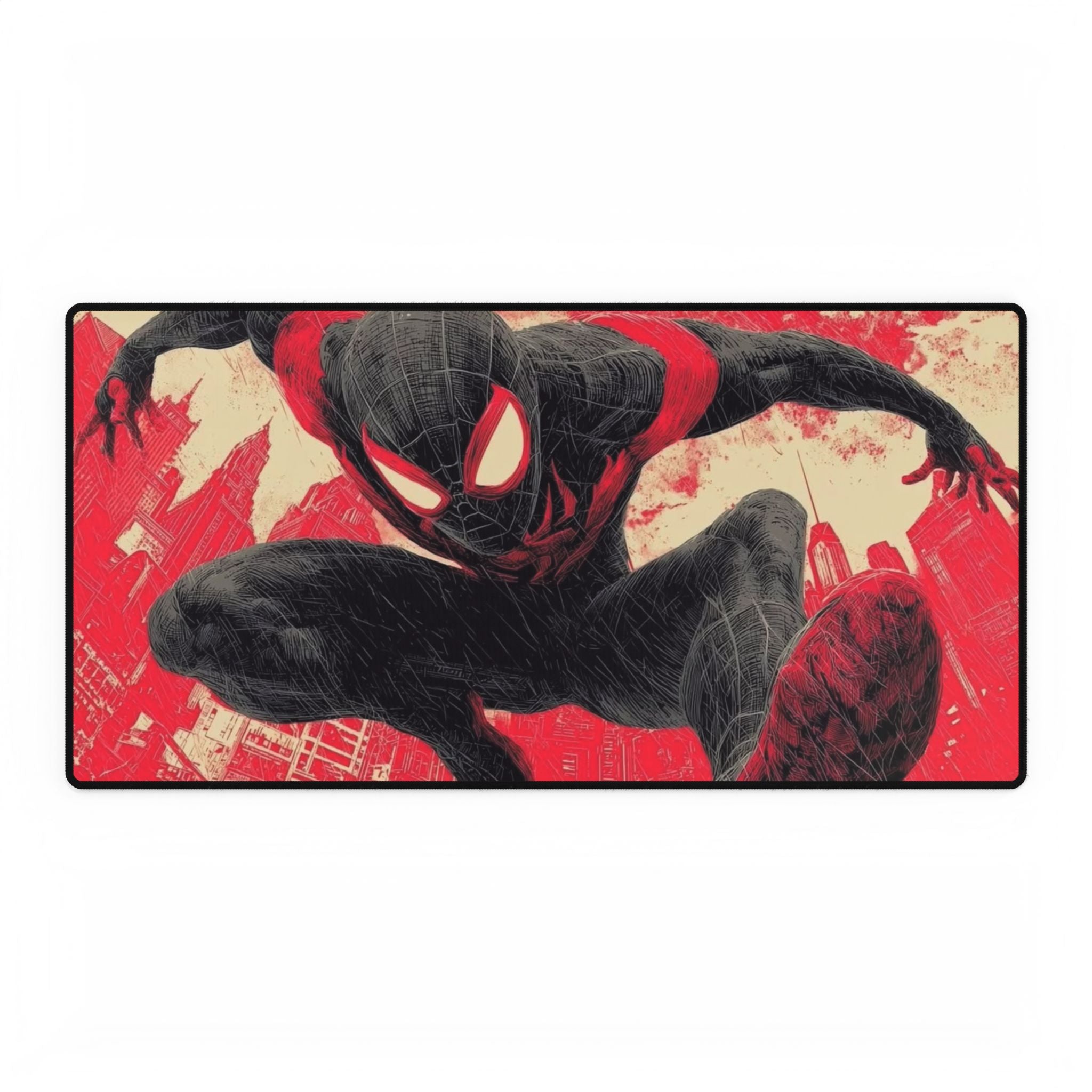Miles Morales Spider-Man Desk Mat | Black & Red XL Gaming Mousepad