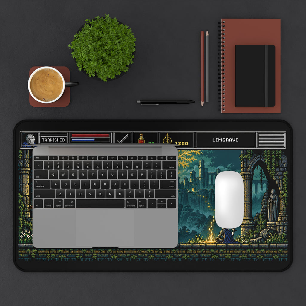 Elden Ring Inspired Mouse Pad, Erdtree & Limgrave Pixel Art Desk Mat, Non-Slip Gaming Pad, Tarnished Gift