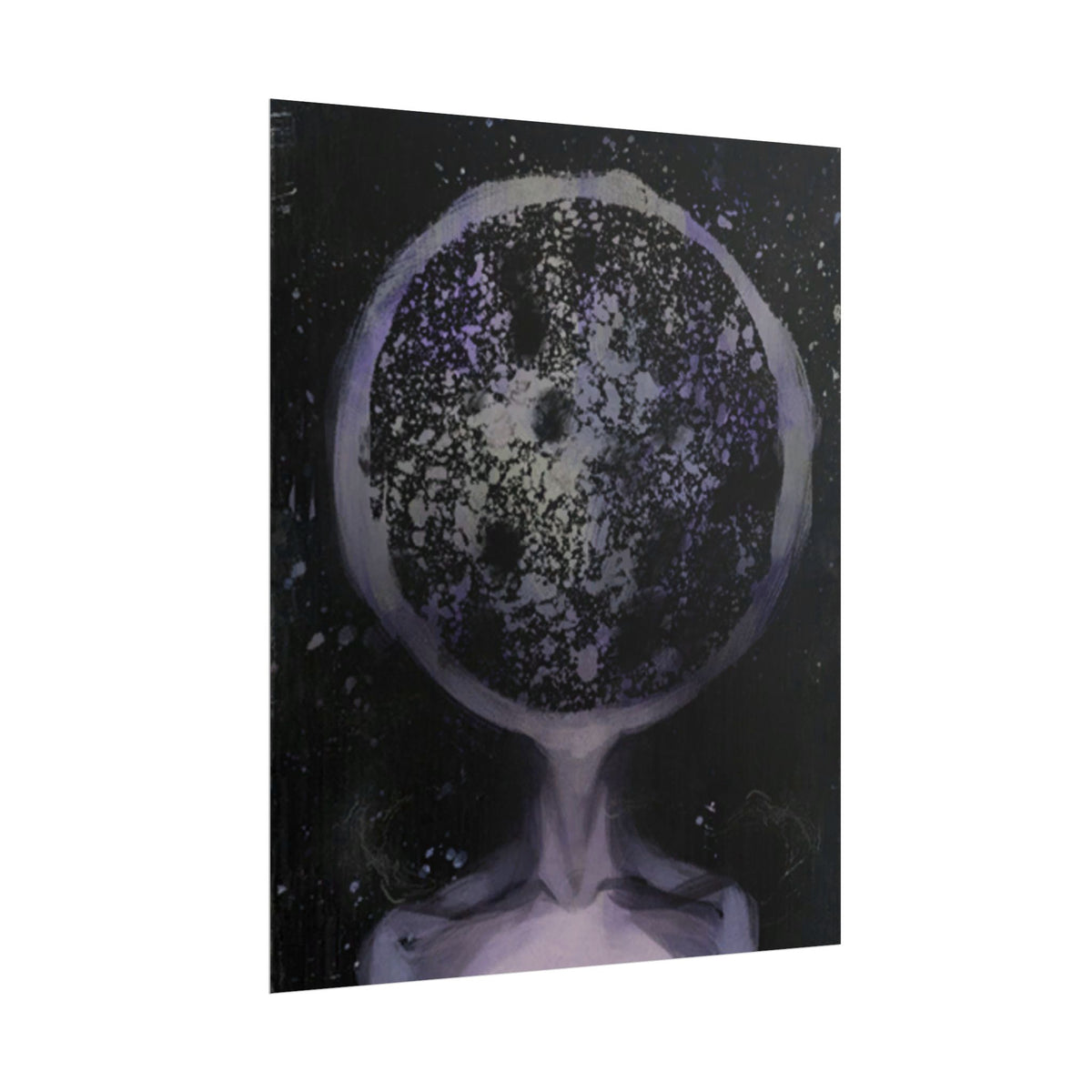 Disco Elysium Inland Empire Surreal Moon Head Rolled Poster | Cosmic Skeleton Wall Decor