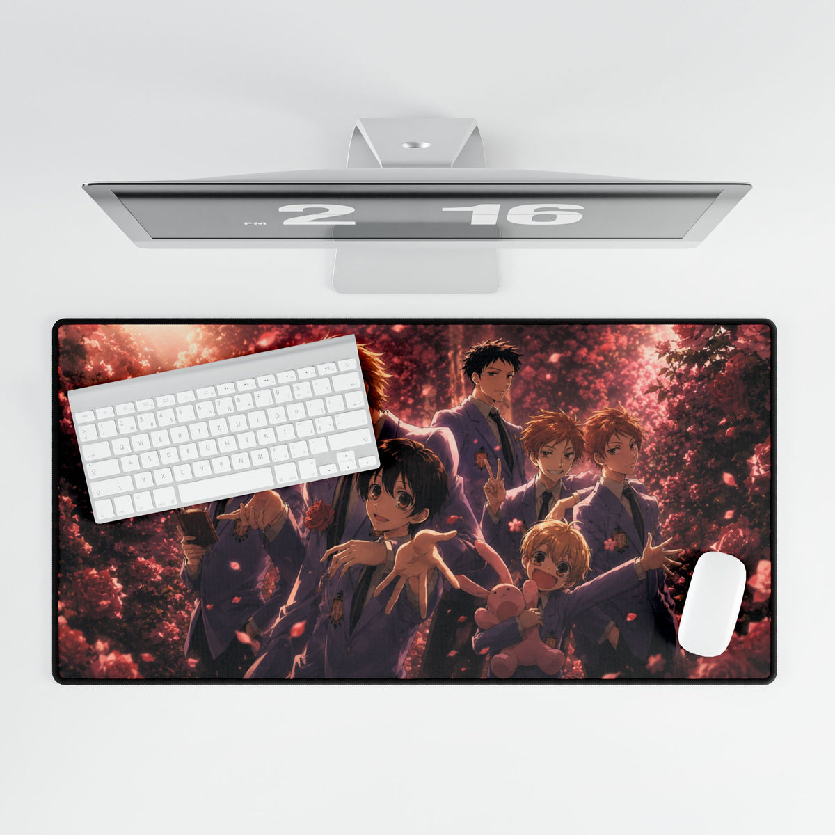 Anime Group Portrait Desk Mat | Cherry Blossom Scene, Characters Mousepad