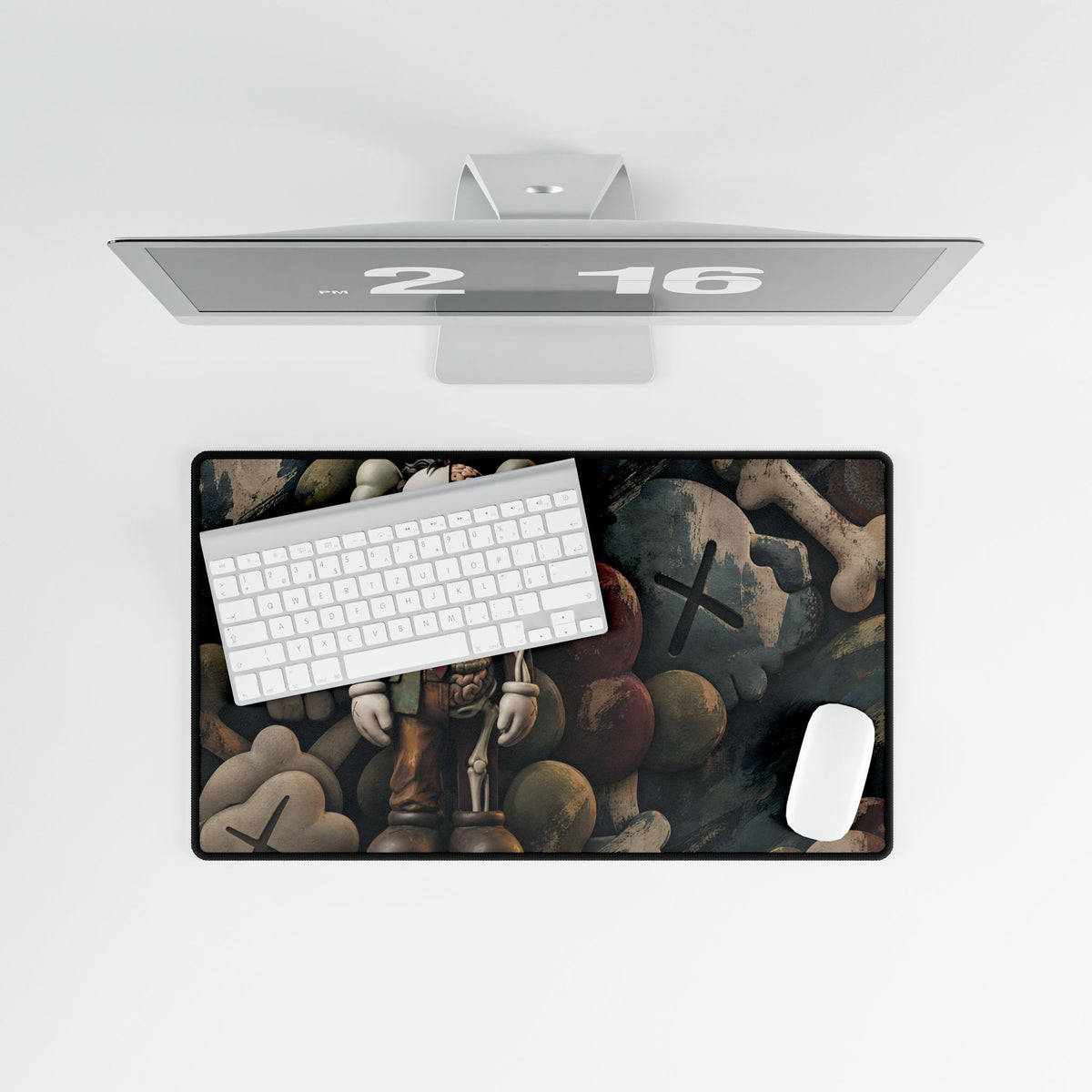Companion Skeleton Disco Elysium Illustration Desk Mat | Large Gaming/Work Desk Pad