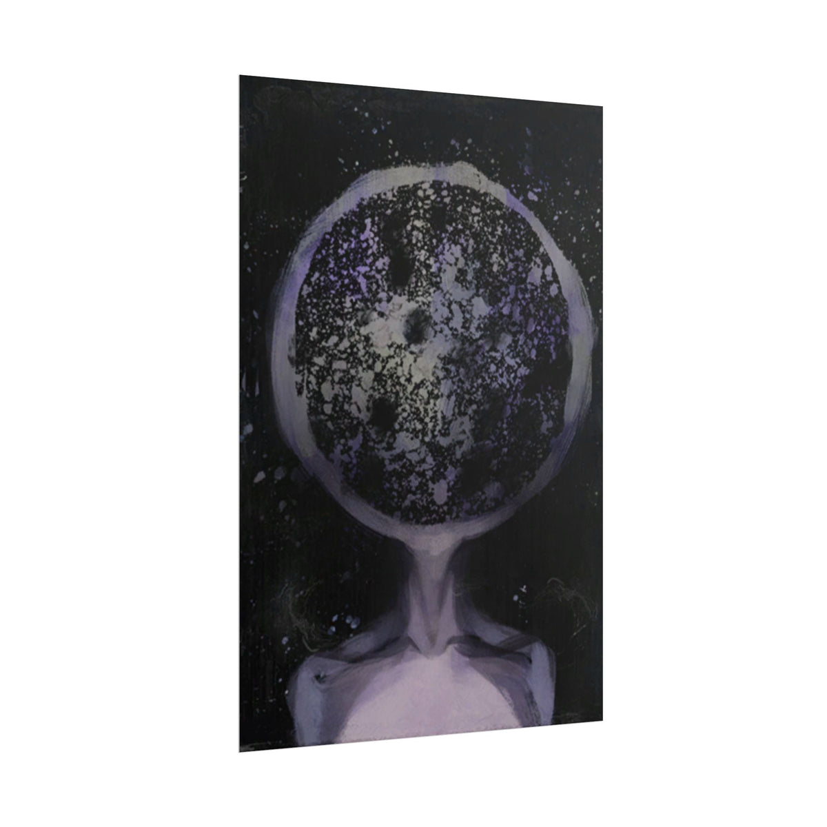Disco Elysium Inland Empire Surreal Moon Head Rolled Poster | Cosmic Skeleton Wall Decor
