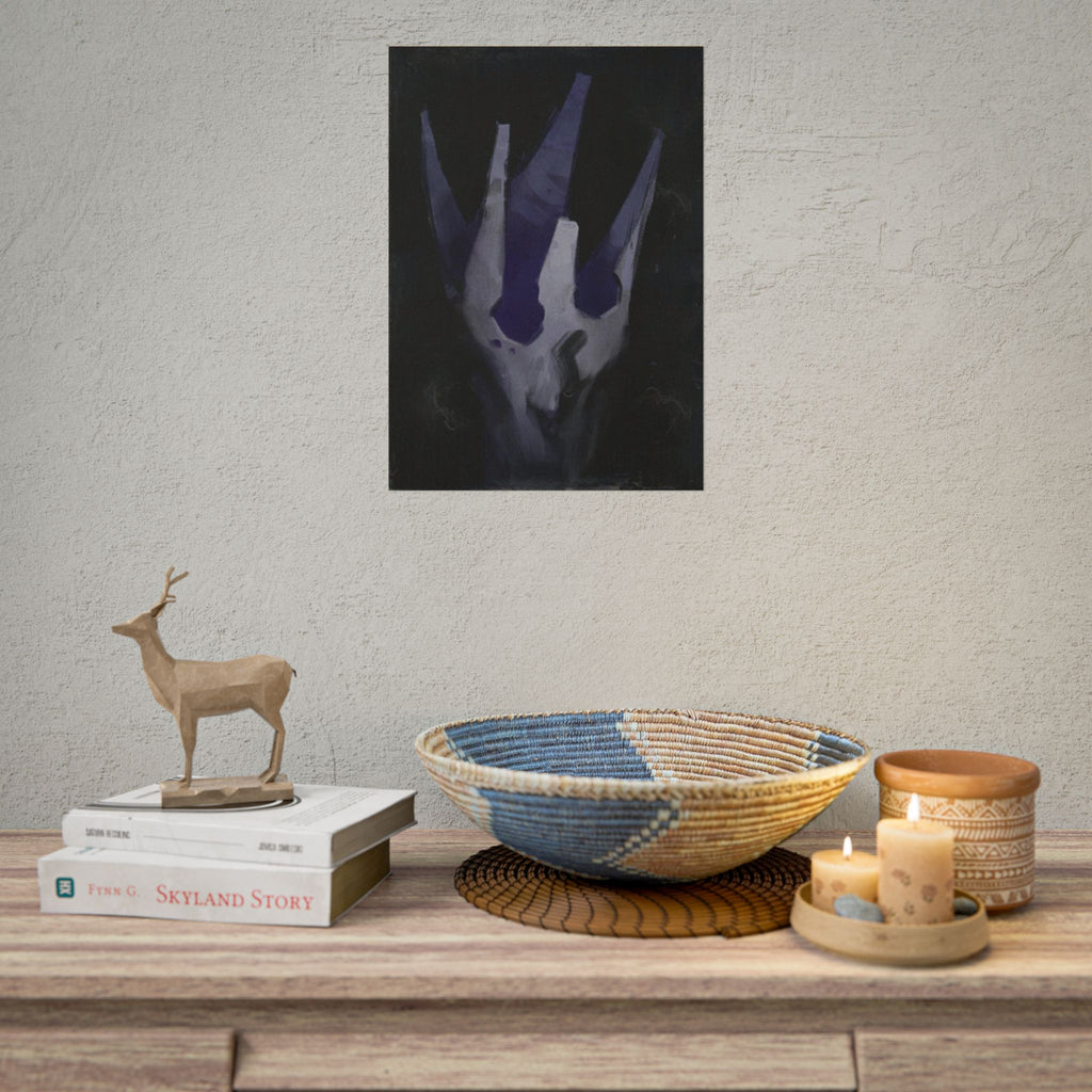 Disco Elysium Volition Poster, Moody Gaming Wall Art, Dark Indigo Giclée Print, Rolled Poster