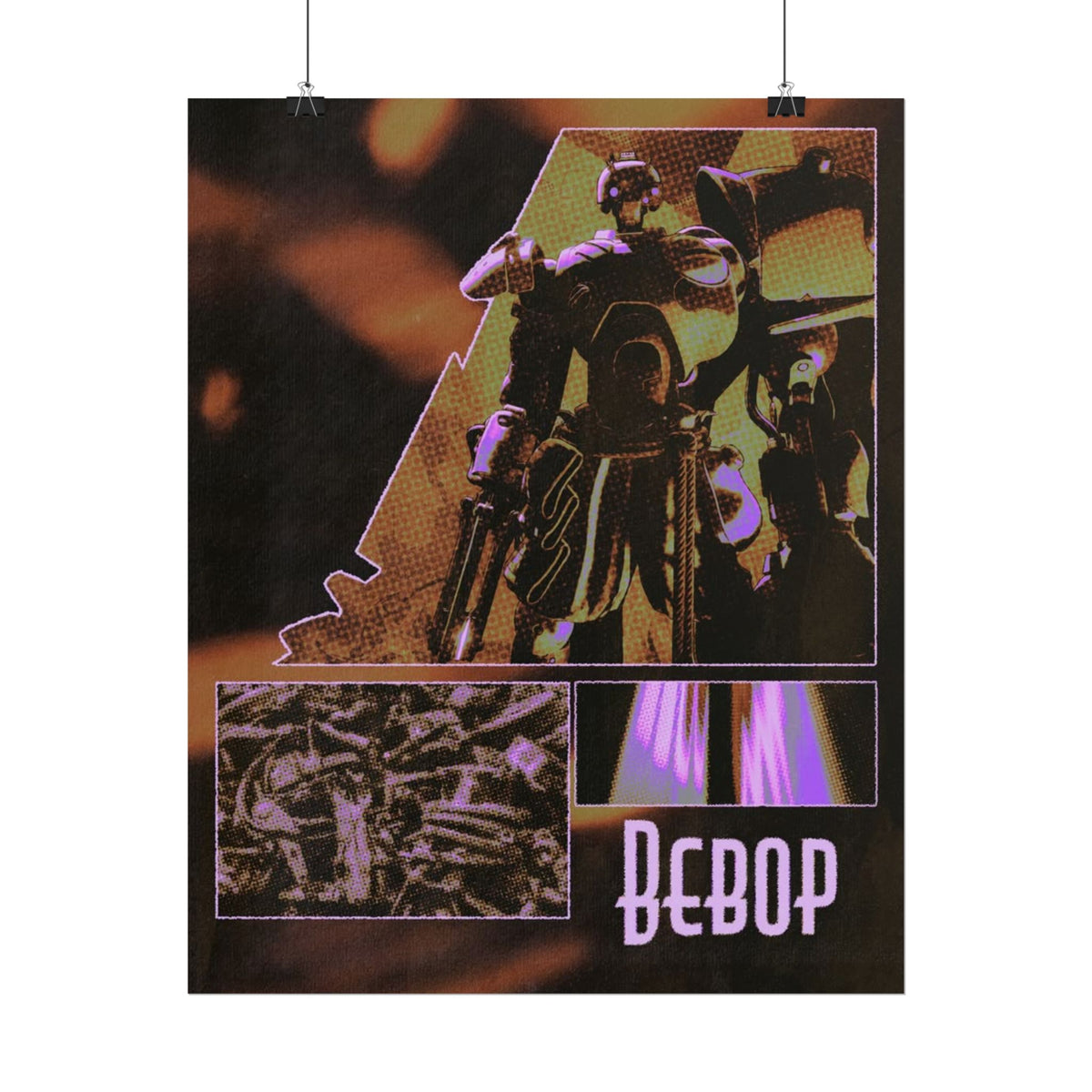 Bebop Deadlock Robot Poster Rolled Posters | Cyberpunk Mech Art, Neon Collage