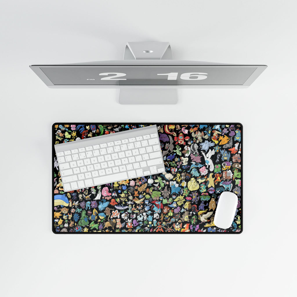 Pixel Monster Pattern Desk Mat | Large Gaming Mousepad