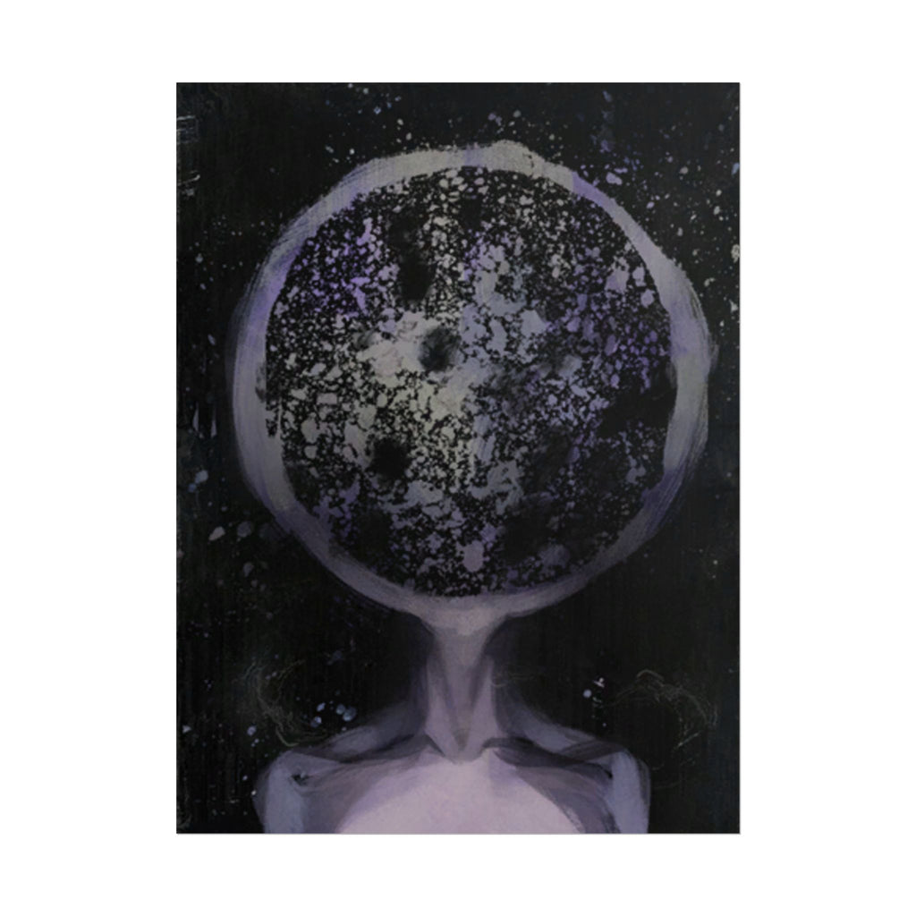 Disco Elysium Inland Empire Surreal Moon Head Rolled Poster | Cosmic Skeleton Wall Decor