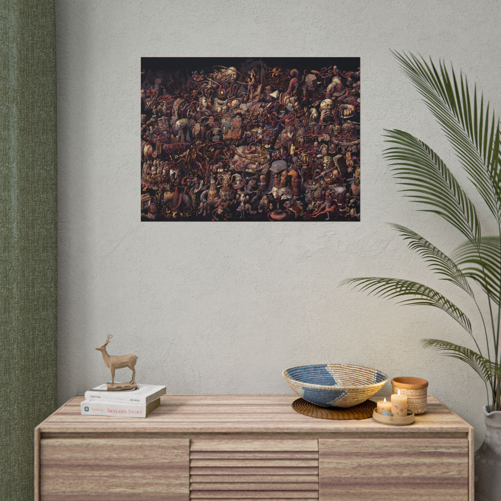 Thought Cabinet Poster, Disco Elysium Inspired Wall Art, Dark Surreal Collage Print, Detective RPG Decor, Rolled Fine Art Poster
