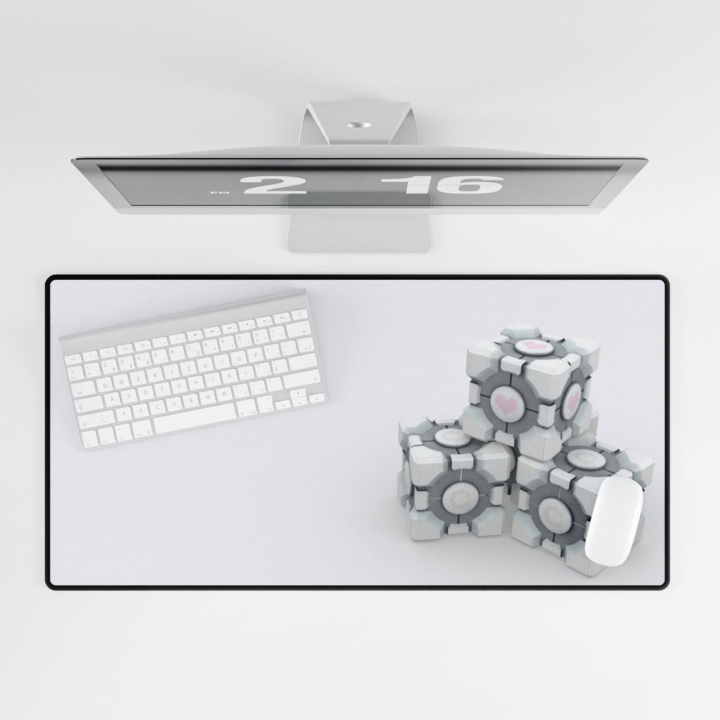Portal Companion Cube Desk Mat | Gaming Mouse Pad for PC Setup