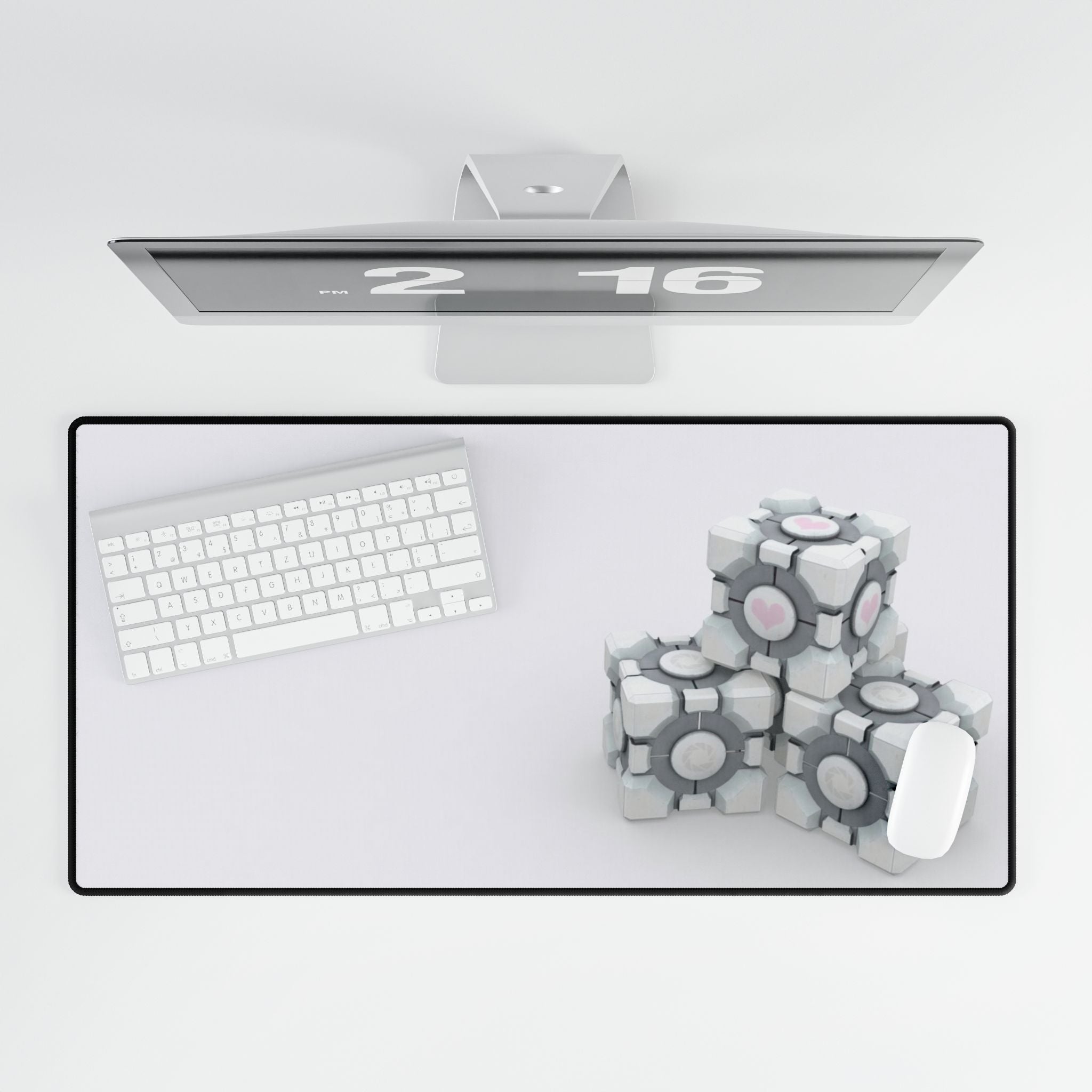 Portal Companion Cube Desk Mat | Gaming Mouse Pad for PC Setup
