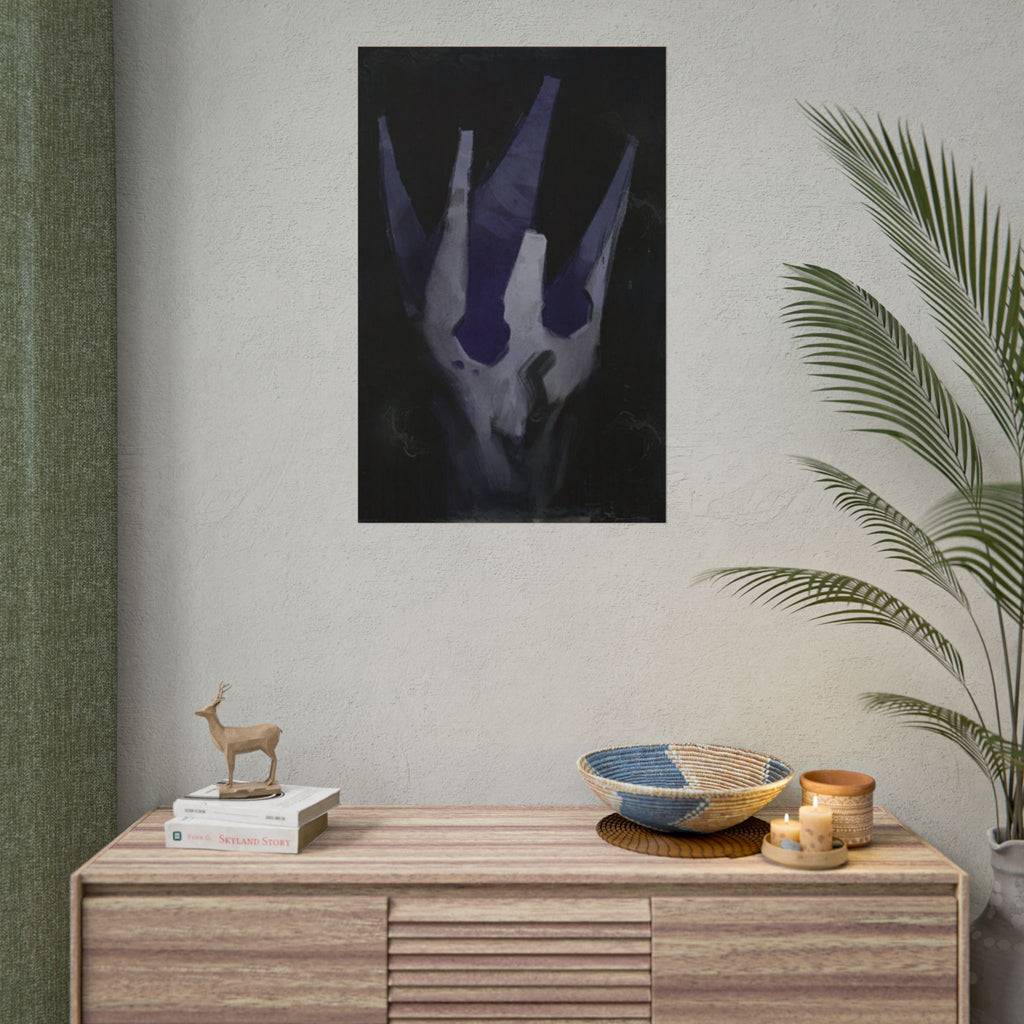 Disco Elysium Volition Poster, Moody Gaming Wall Art, Dark Indigo Giclée Print, Rolled Poster