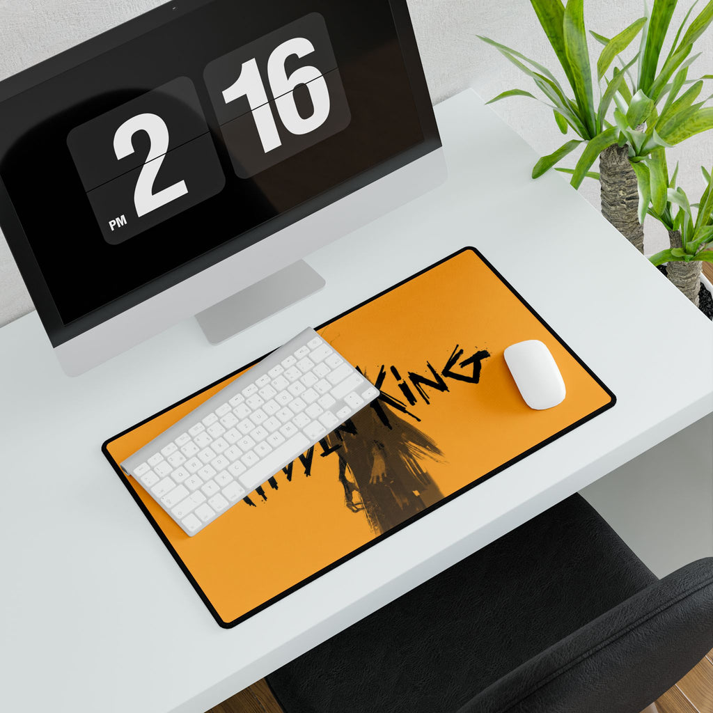Deadlock Hidden King silhouette Desk Mat | orange gaming mouse pad