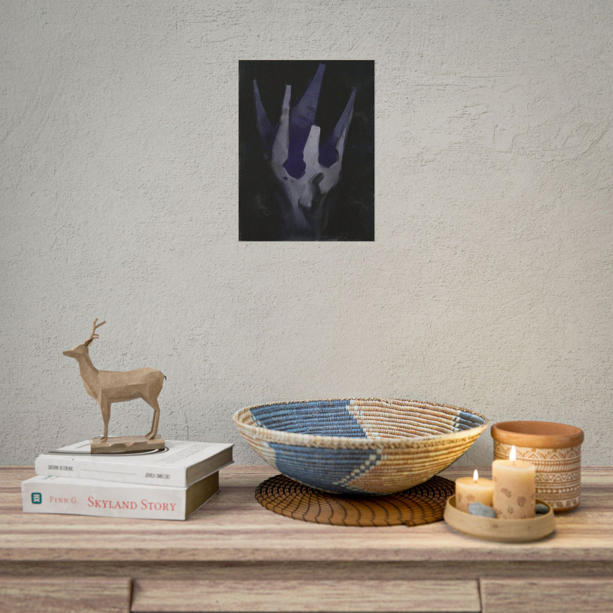 Disco Elysium Volition Poster, Moody Gaming Wall Art, Dark Indigo Giclée Print, Rolled Poster