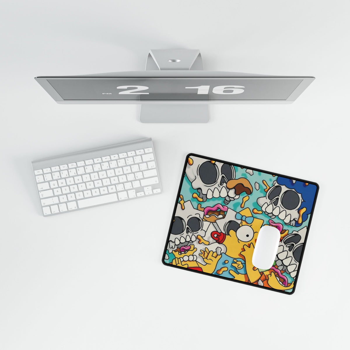 Cartoon Skull Mashup Desk Mat | Colorful Horror Pop Art