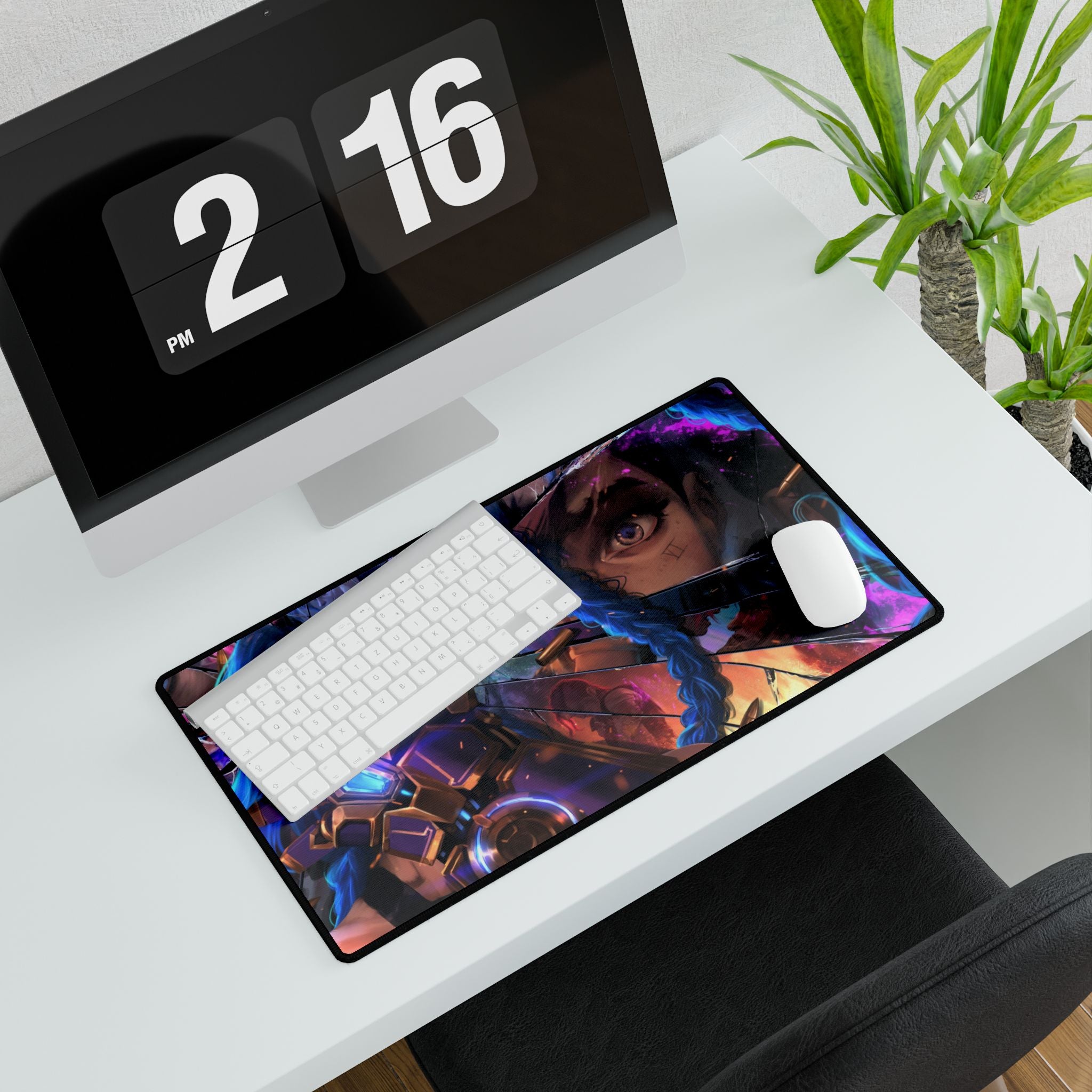 Jinx Arcane Desk Mat | Large Anti-Fray Gaming Mouse Pad, Office Desk Protector