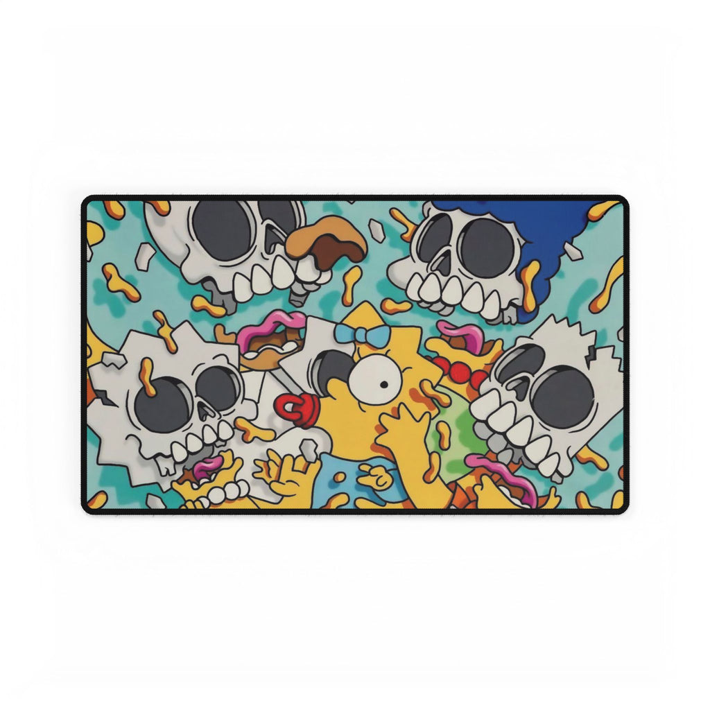 Cartoon Skull Mashup Desk Mat | Colorful Horror Pop Art