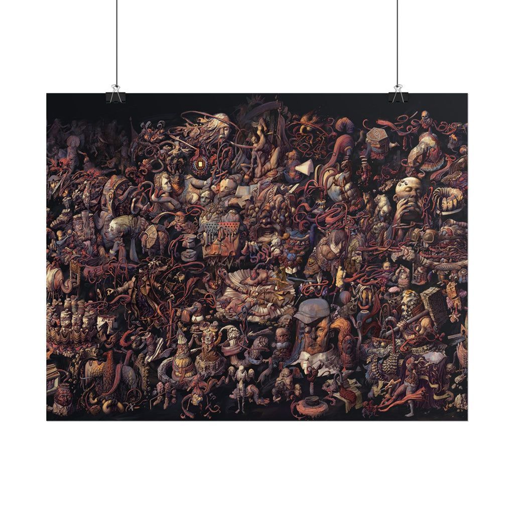 Thought Cabinet Poster, Disco Elysium Inspired Wall Art, Dark Surreal Collage Print, Detective RPG Decor, Rolled Fine Art Poster