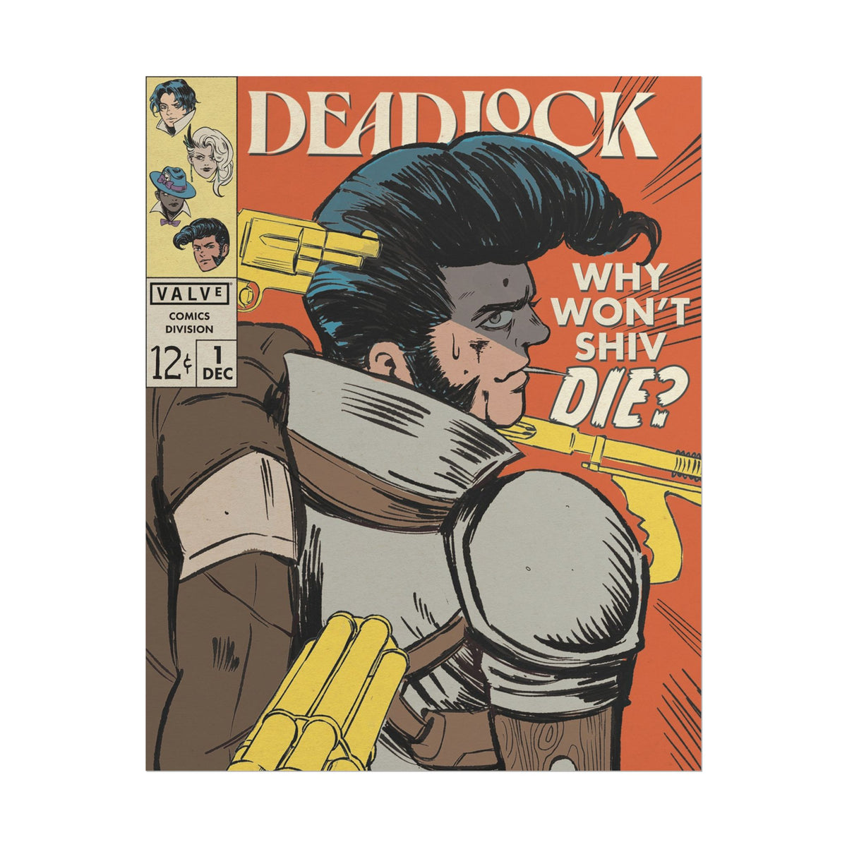 Shiv Deadlock Comic Cover Rolled Poster | Retro Superhero Pop Art