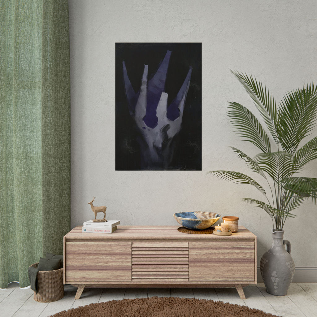 Disco Elysium Volition Poster, Moody Gaming Wall Art, Dark Indigo Giclée Print, Rolled Poster