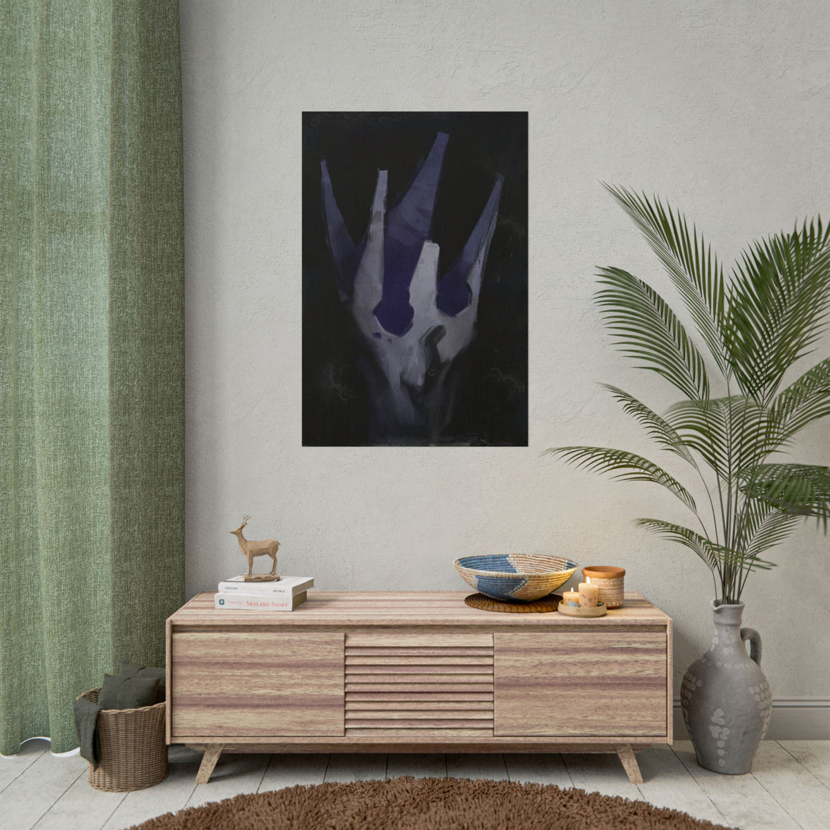 Disco Elysium Volition Poster, Moody Gaming Wall Art, Dark Indigo Giclée Print, Rolled Poster