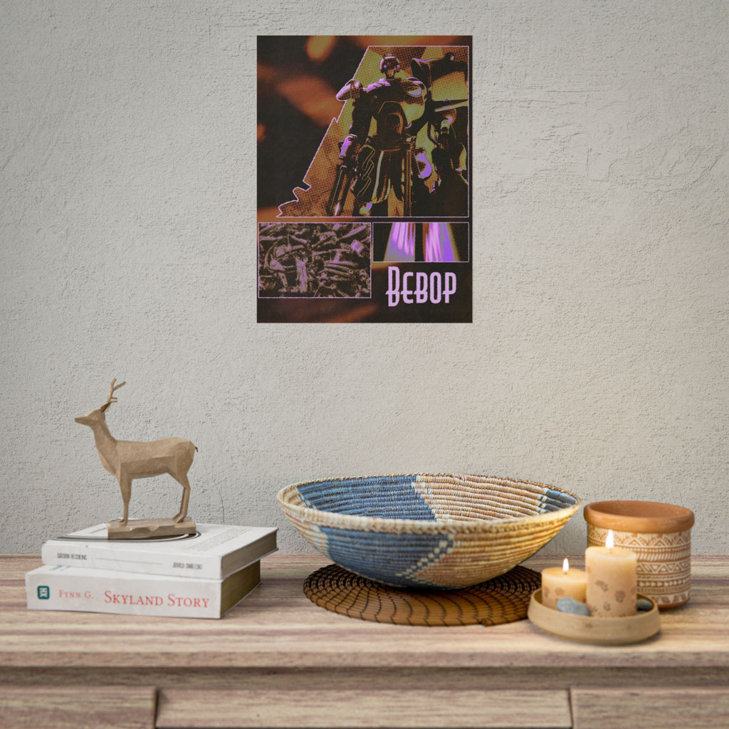 Bebop Deadlock Robot Poster Rolled Posters | Cyberpunk Mech Art, Neon Collage