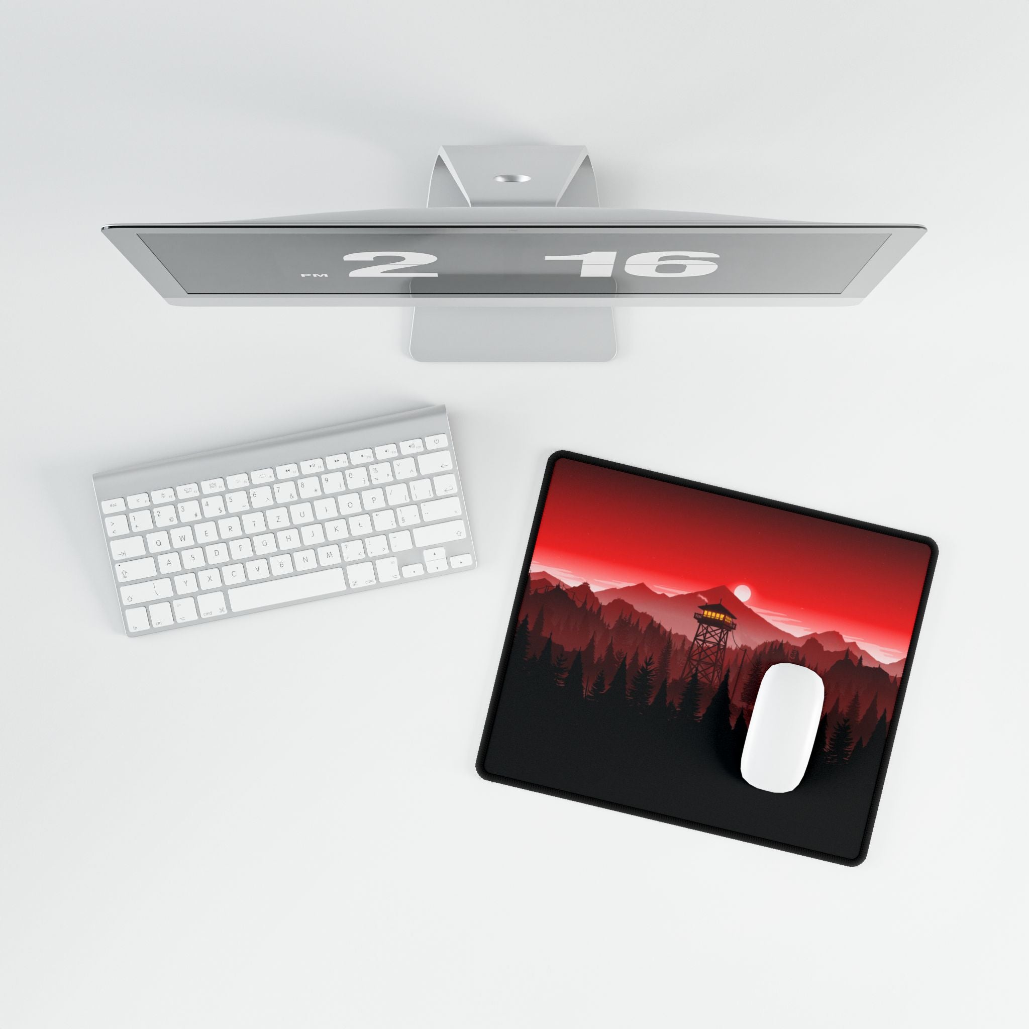 Firewatch Watchtower Landscape Game Desk Mats, Gaming Mouse Pad, Anti-Fray Large Work Mat, Computer Pad, Office Desk Accessories