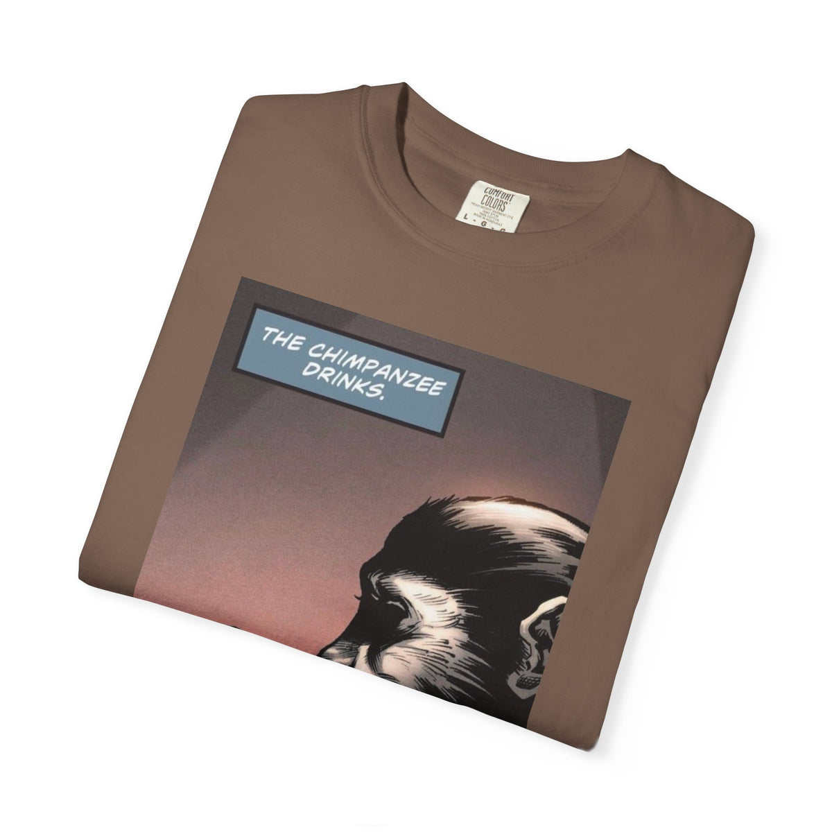 Chimpanzee Drinking Whiskey T-Shirt | Retro Comic Ape Illustration